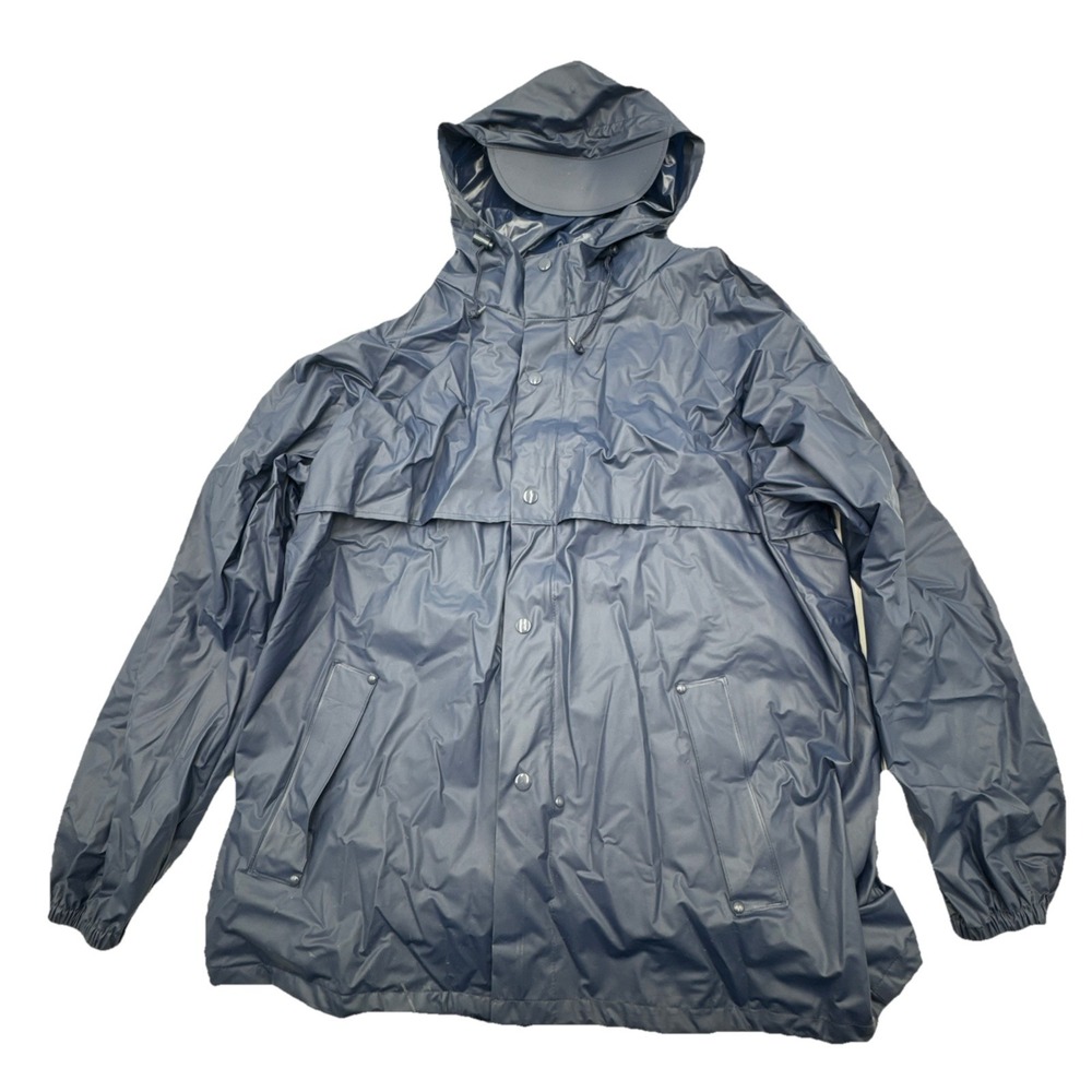 Vintage Misty Harbor Jacket Women's Large Navy Blue Hooded Rain Coat READ Below